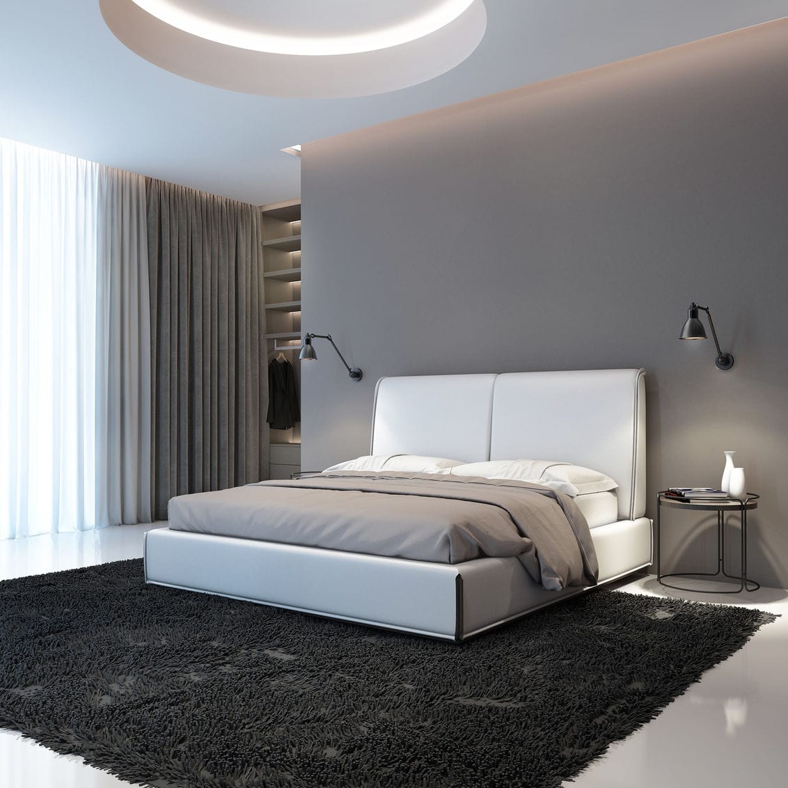 Hotel Schlafzimmer mit Bett, Textilien und Sitzmöbel