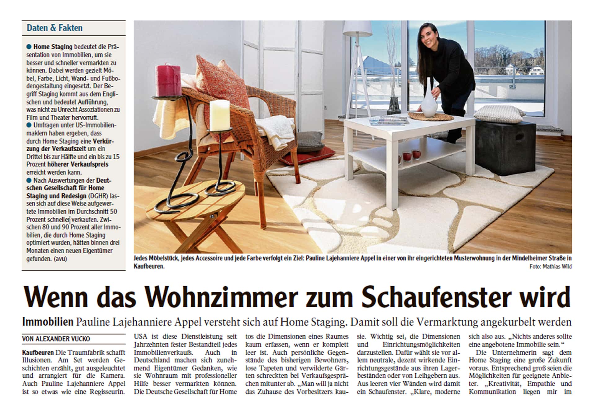 Allgäuer Zeitung VISUAL BUHO Home Staging Artikel