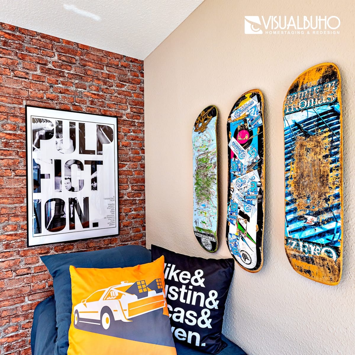 Wand mit Skateboards