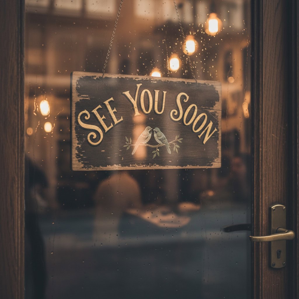 Schild an einer Glass tür mit der Beschriftung 